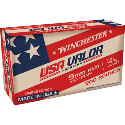 Win Ammo Usa Valor 9mm 1000rd - Case 124gr. Fmj