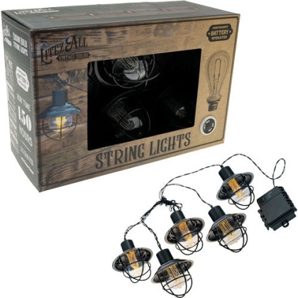 Promier Led Edison Bulb 5 - Piece Metal String Light