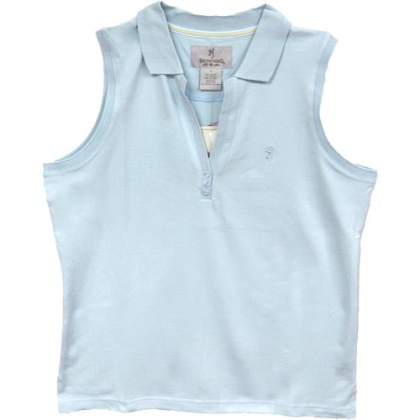 Bg Women\'s Sleeveless Polo - Large Ice Blue<