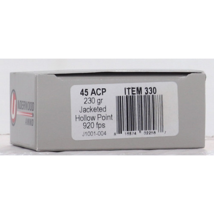 UNDERWOOD 45 ACP 230GR JHP